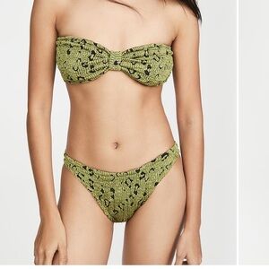Hunza g bikini. Green animal print. Never worn, tags removed.